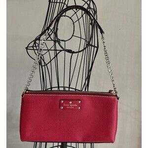 Kate Spade New York Wellesley Byrd Bag Red Pebbled Leather Shoulder Handbag NEW